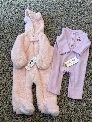 Carter's Baby Girl 3-MONTH-OLD Romper Outfit 1 Piece Bundle