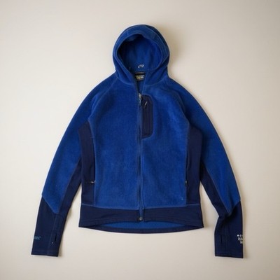 Mountain Hardwear Monkey Man Grid Fleece Hoodie Men's Medium Blue Polartec