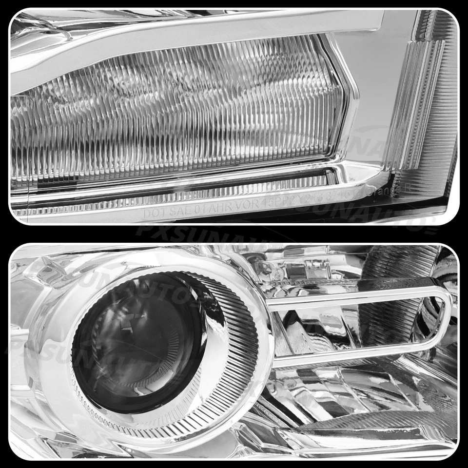 Headlights w/LED DRL For 2013-2018 Dodge Ram 1500 2500 3500 Chrome Projector - Image 4 of 4