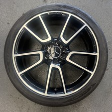 MERCEDES C-CLASS C43 AMG 19" BLACK FRONT ALLOY WHEEL RIM DIAMOND CUT A2054014900