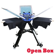 Open Box! 3 Color 3 Station Double Rotating Screen Printer for T-shirt/Cloth DIY
