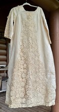 Antique Dress Victorian Wedding  Crochet Front, Back  Sleeves C7B