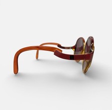 RARE PLAYBOY Optyl 4589 Orange Abstract Oversized Round Sunglasses VTG 70s READ