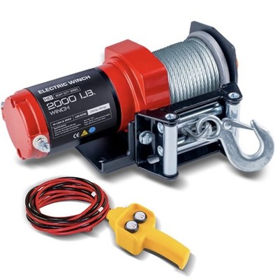 RUGCEL 12v Electric Winch: 2000lb Steel Cable & Hook Wired Remote Control; NEW