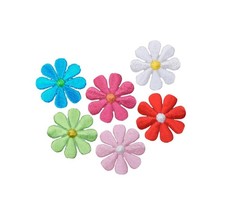 6-Pack Daisy Applique Patch Set - Mini Embroidered Colorful Flower Badges 1"