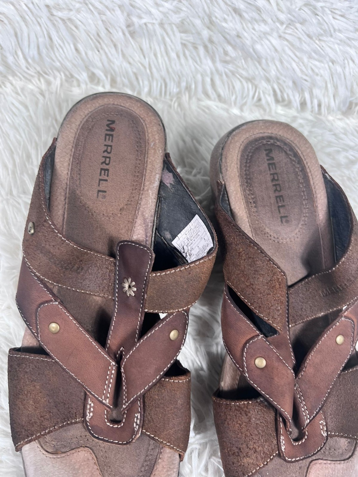 Scarpe Merrell Slide donna taglia 8 sandali comodi in pelle scamosciata casual