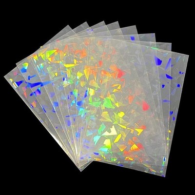 100pcs Broken Glass Gemstone Laser Flashing Card Film Holographic Idol Photo ...