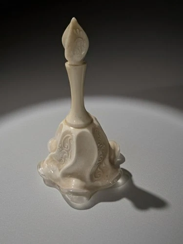 Fenton Silver Crest Milk Glass Bell Vintage, 6" Tall, Spanish Lace Ruffled