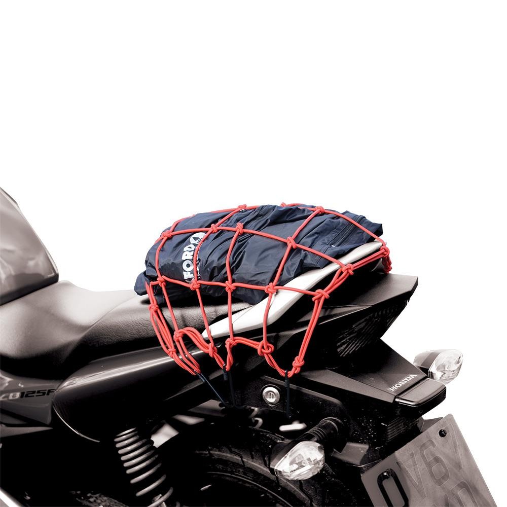 Oxford Motorcycle Cargo Net Motorbike Luggage Straps Transport Red New