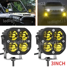 Pair 3" inch 240W LED Work Light Bar Pods Amber Fit for Can-Am Maverick X3