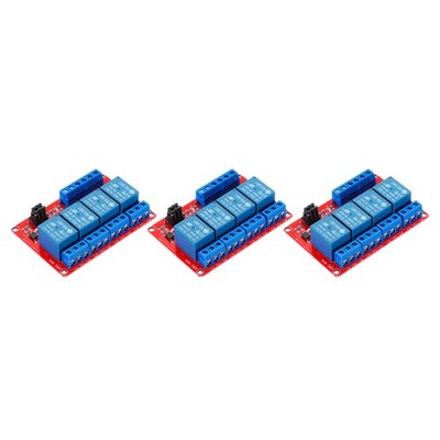 3 Stück DC 12V 4 Kanal Relais Modul Platine Schild 10A High/Low Level Trigger