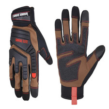 True Grip Mens Duck Canvas Elite Work Gloves Touchscreen Natural Large Pack Of