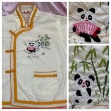 Vintage Plum Blossoms Chinese Embroidered Childs Top Snaps Frog Closure 28 Chest