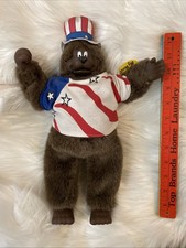 Vintage Gemmy Patriotic Bear 1998 Sings  Proud to be an American  RARE 