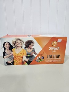 Zumba Gold Live It Up New Opened Box 3 Dance Fitness Dvds + 1 Lb Toning Sticks 
