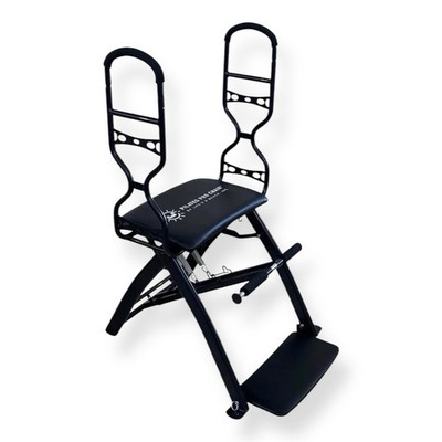 MALIBU PILATES PRO FOLDING CHAIR BENCH WITH HANDLES DVD LOT