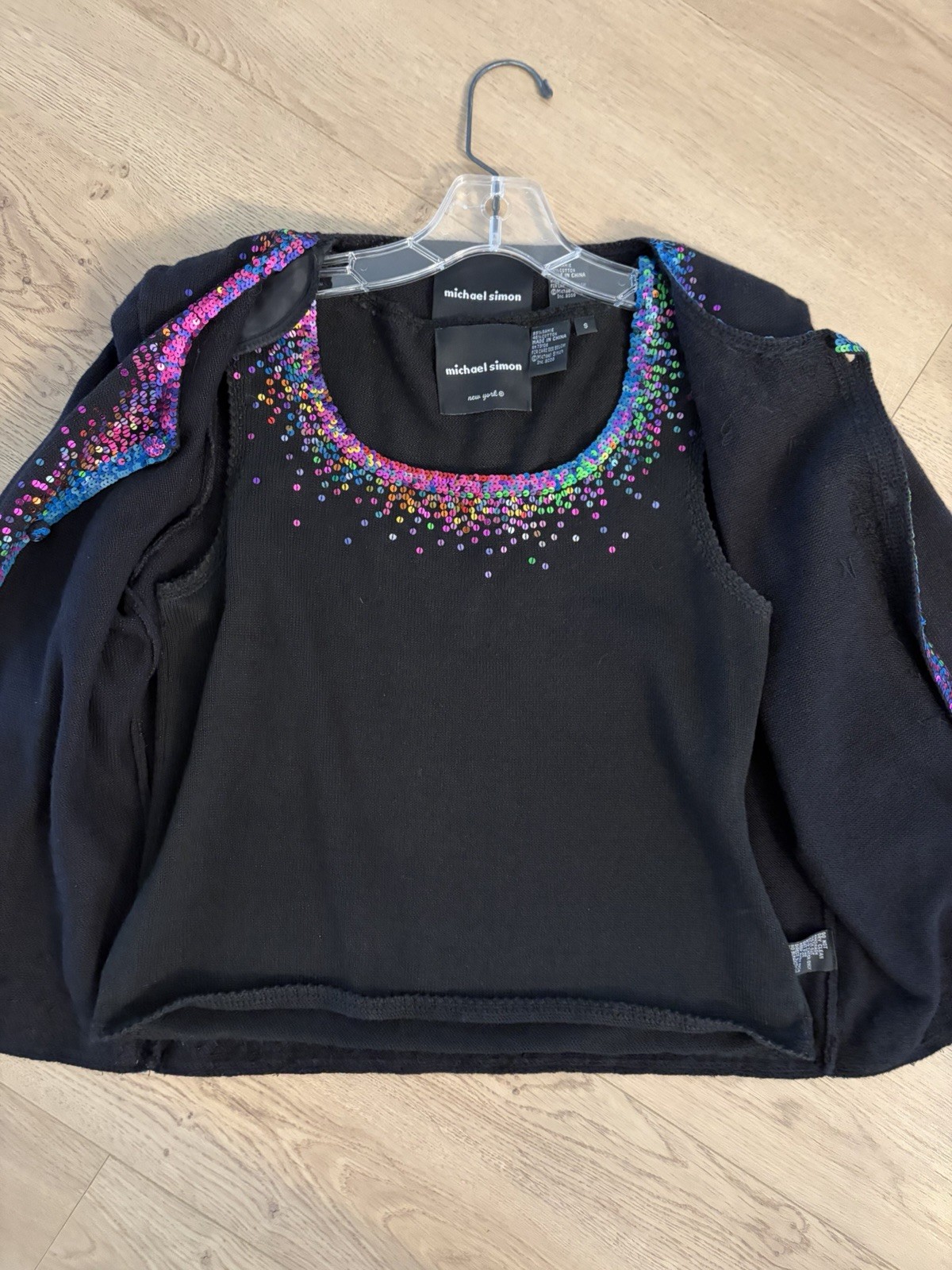 MICHAEL SIMON | Designer Multicolor Sequin Cardig… - image 5