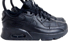 Nike Air Max 90 Triple Black Leather Kid's Size 2.5Y Sneakers CD6867- 001
