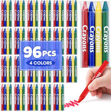 24 Sets of 4 Colors Crayons 96 Count , Crayons Bulk Individual Packs, Non-Toxic