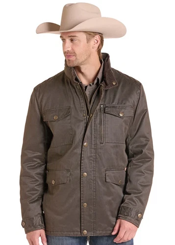 Brown Waxed Canvas Coat making it a versatile choice for cooler weather. - product listing photo