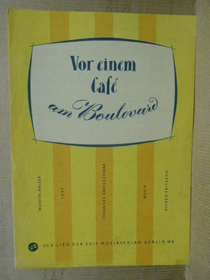 Musiknoten - Einzelpartitur '' Vor einem Cafe' am Boulevard '' für Akkordeon