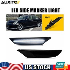 For 2003-2006 Infiniti G35 Sedan Smoked Lens White LED Side Marker Light DRL p