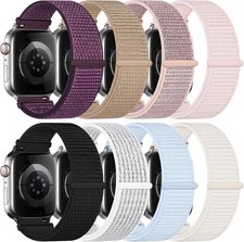 8 Pack Nylon Sport Loop Strap Compatible with Apple Watch 38mm 40mm 41mm