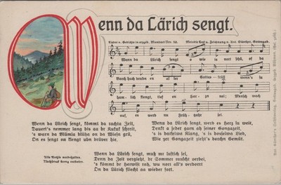 Song postcard, No. 52, Wenn da Lärich sengt, Anton Günther Gottesgab D/127