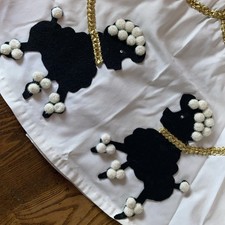 Vintage Handmade Poodle Skirt Costume Dress-Up Pom-Poms Gold Leashes