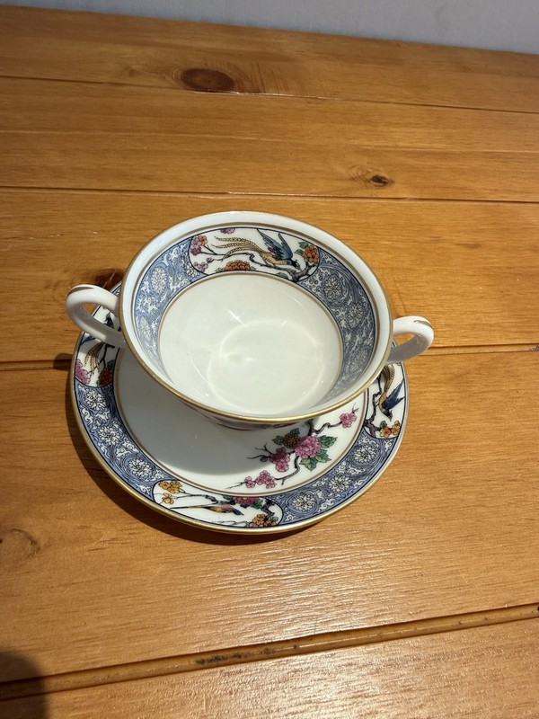 Vintage Lennox Ming Bird Soup Cup And Sauce