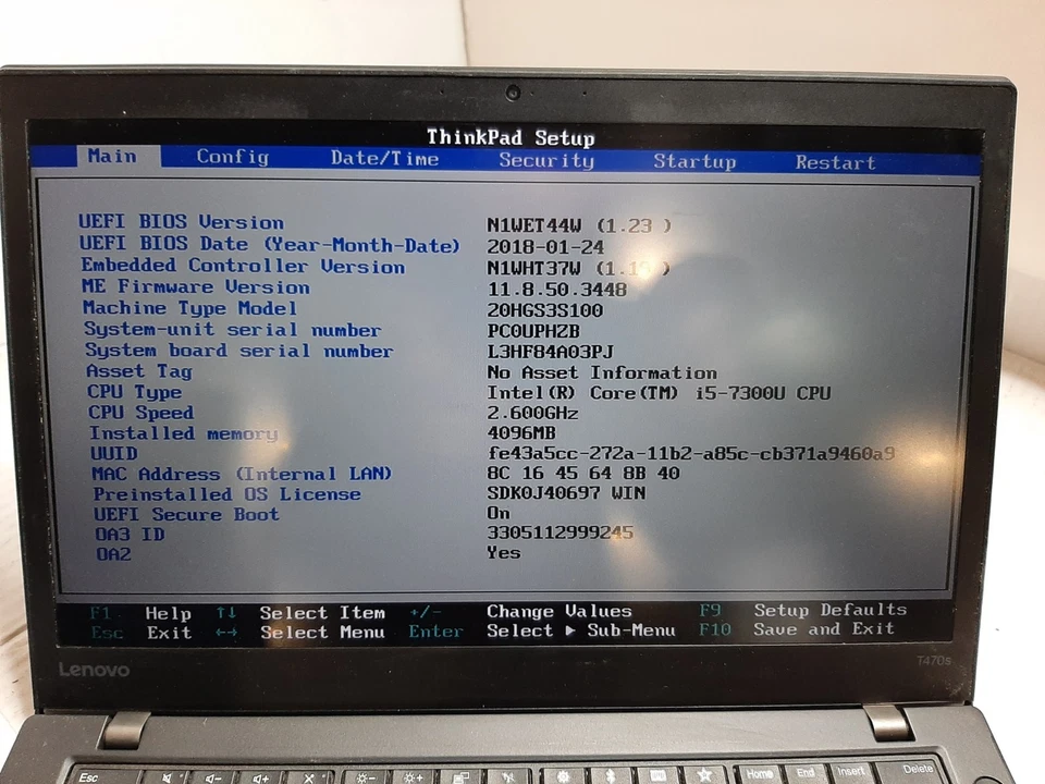 LOT OF 9 Lenovo ThinkPad T470s Laptop 14" i5-7300U 4/8GB RAM NO OS/SSD #97 - Image 4 of 4