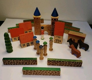 Vintage Erzgebirge Wooden Village 27 Pieces