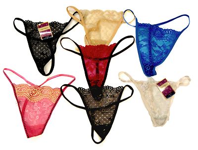 Lot Black Red White Lace Sheer Thong T Back G String Panties Underwear OS S M L