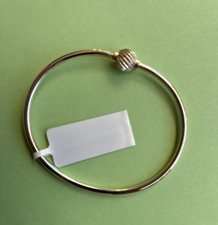 SS Bracelet Bangle w/ Single ridged SILVER Ball Sterling 925 Size 6.5 Never Used