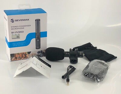 Sevenoak BY-PVM50 Stereo Condenser Microphone w Shock Mount DSLR Camcorder Phone