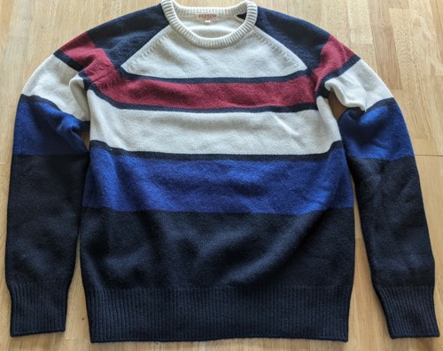 Demylee New York Cashmere skylar sweater M stripes blue red black white Perfect - Picture 5 of 11