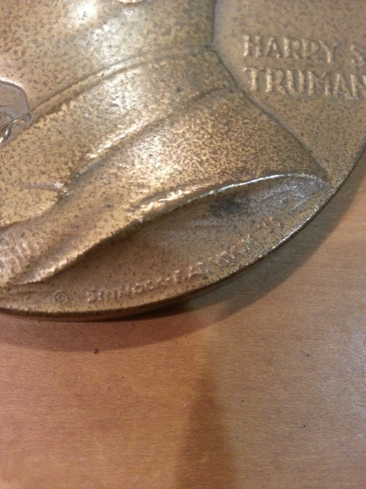 PRESIDENTE HARRY S. TRUMAN, MEDALLA INAUGURACIÓN BRONCE PESADO, 1945, 1949, Foto 4 de 4