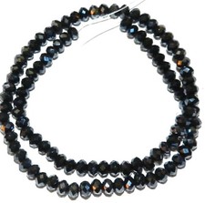 CR147 Dark Gray Metallic 4mm Faceted Rondelle Cut Crystal Glass Beads 72pc