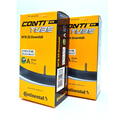 2x Continental Downhill Schlauch 26 Zoll 26x2.50-2.70 AV Autoventil 40mm