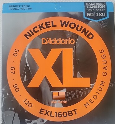 D'Addario EXL160BT Nickel Wound Medium Balanced Tension Bass Strings 50-120