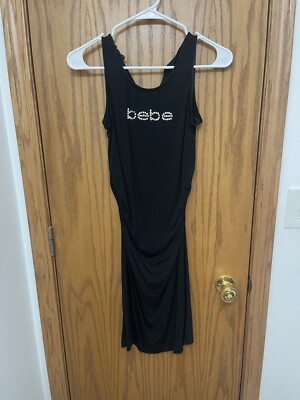 BEBE Black Midi Dress US M - Preowned | eBay
