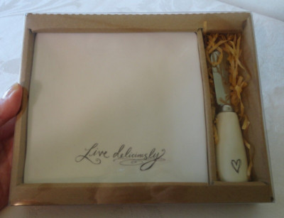 SEALED Demdaco Live Deliciously Plate & Spreader SET Lori Siebert Illustration