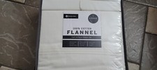 NEW FULL SIZE DOUBLE SIZE FLANNEL SHEET SET FLAT, FITTED, 4 CASES IVORY FLANNEL
