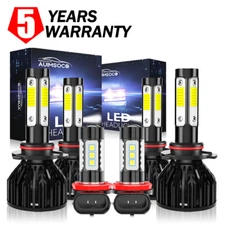 For Honda Accord 2006 2007 - 2012 LED Headlight High Low Beam Lights + Fog Bulbs