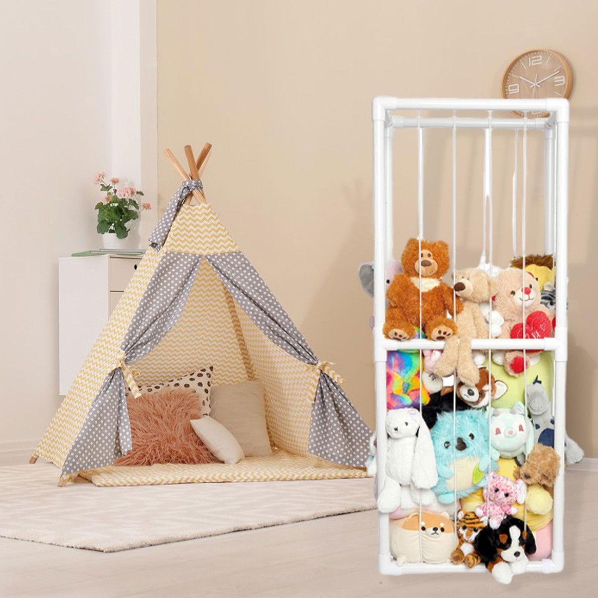 Toy Storage Playroom Storage XJD Stuffed Animal Zoo Storage PVC