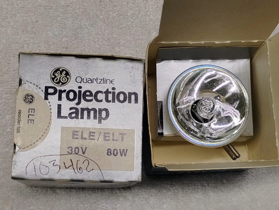 28x GE Quartzline ELE/ELT 80W 30V Bombilla de lámpara de proyección 30 voltios 80 vatios LOTE NUEVO EN CAJA Foto 4 de 4
