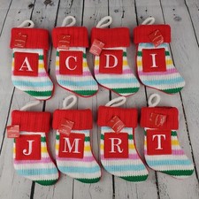 New Wondershop Rainbow Striped Mini 8  Christmas Knit Stocking - Various letters