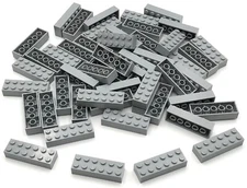 Lego 50 New Light Bluish Gray Bricks 2 x 6 Building Blocks Pieces