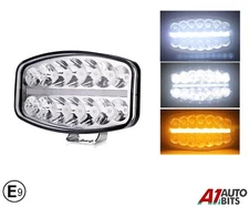 1X 12v 24v 10" 80W Jumbo Oval Led Light + White & Amber Position Drl Driving E9