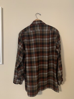 vintage pendleton wool shirt mens medium 70s loop collar | eBay